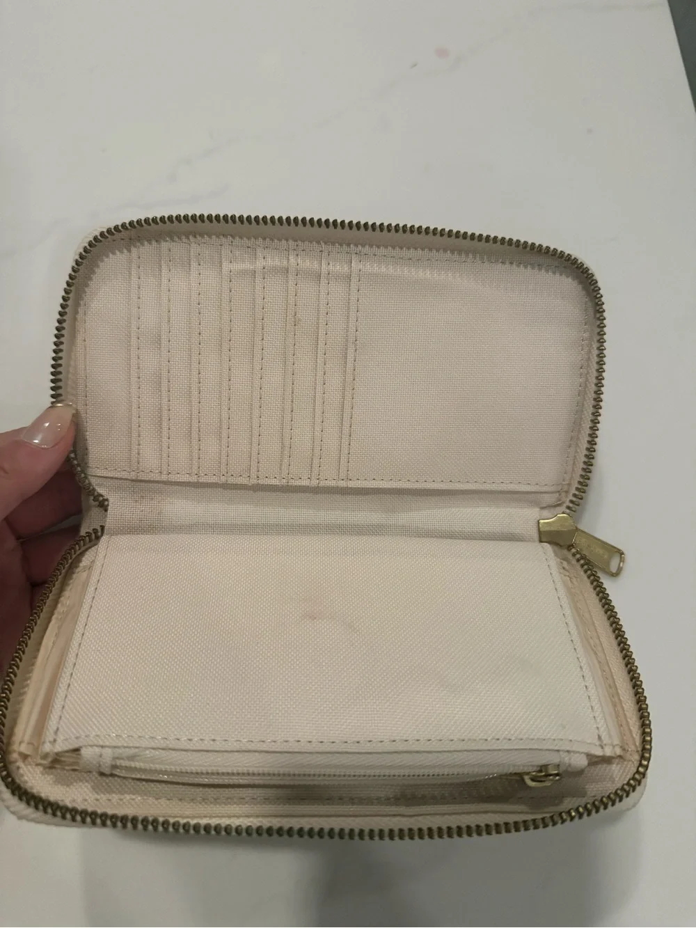 Herschel Supply Company Cream Canvas Zip Wallet